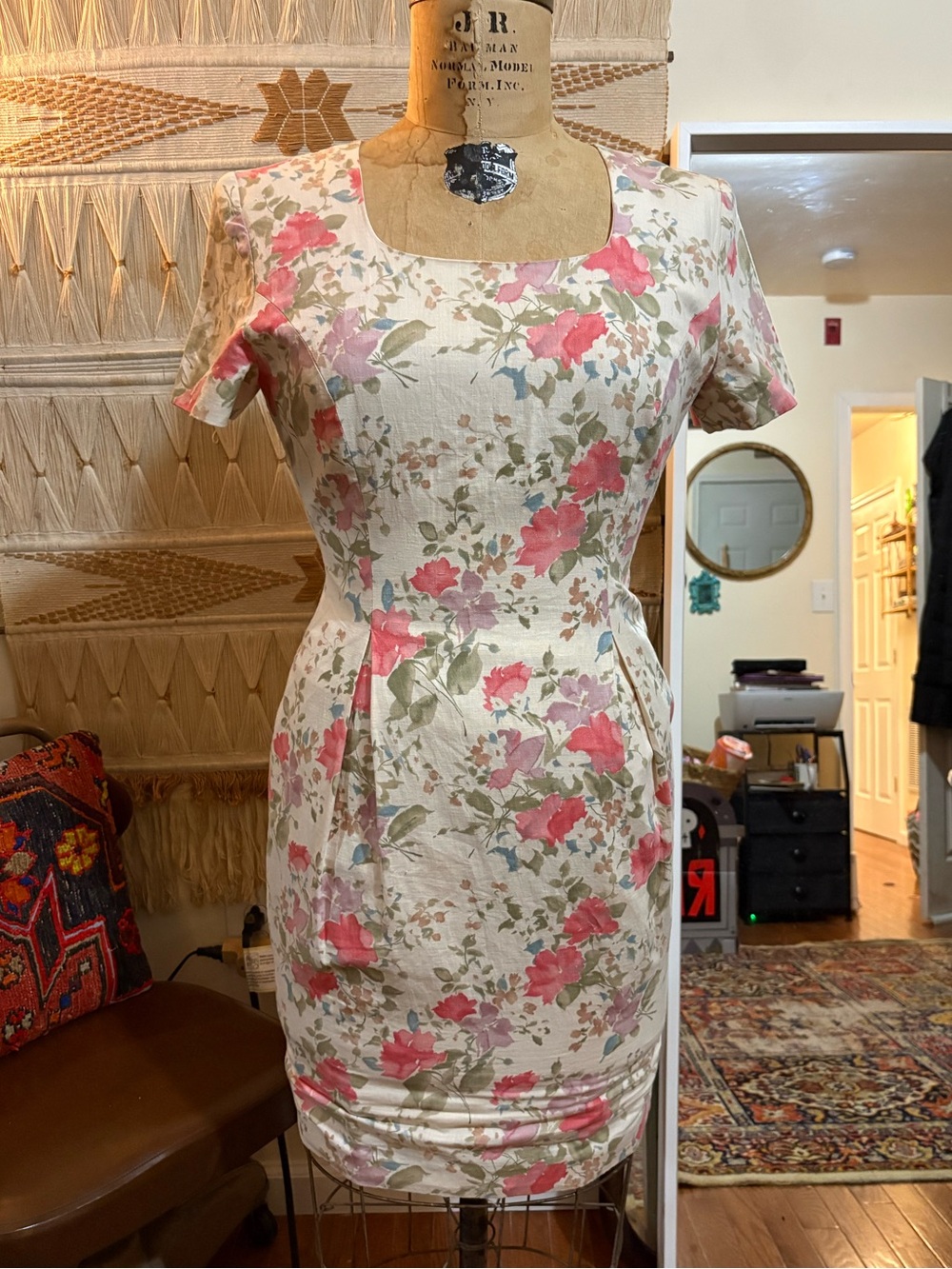 Maggy London Floral Short Sleeve Dress